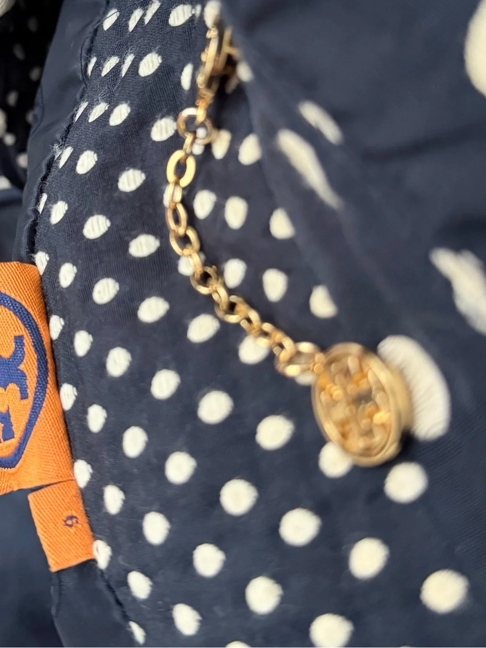 Tory Burch Leonora Polka Dot Fringe Navy Blue Jacket